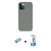 MARSİLYAN™- iPhone 12 Pro Max Kılıf Zirve Modern Özel Seri - Siyah 5D Eko Cam Ekran Koruyucu + Shine Kamera Lens Koruma Cam - MI