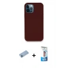 MARSİLYAN™- iPhone 12 Pro Max Kılıf Zirve Modern Özel Seri - Siyah 5D Eko Cam Ekran Koruyucu + Shine Kamera Lens Koruma Cam - MI