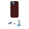 MARSİLYAN™- iPhone 12 Pro Max Kılıf Zirve Modern Özel Seri - Siyah 5D Eko Cam Ekran Koruyucu + Renkli Kamera Lens Koruma Cam - PE