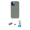 MARSİLYAN™- iPhone 12 Pro Max Kılıf Zirve Modern Özel Seri - Siyah 5D Eko Cam Ekran Koruyucu + Renkli Kamera Lens Koruma Cam - PE