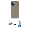 MARSİLYAN™- iPhone 12 Pro Max Kılıf Zirve Modern Özel Seri - Siyah 5D Eko Cam Ekran Koruyucu + Renkli Kamera Lens Koruma Cam - PE
