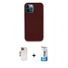 MARSİLYAN™- iPhone 12 Pro Max Kılıf Zirve Modern Özel Seri - Siyah 5D Eko Cam Ekran Koruyucu + Shine Kamera Lens - GD
