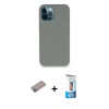 MARSİLYAN™- iPhone 12 Pro Max Kılıf Zirve Modern Özel Seri - Siyah 5D Eko Cam Ekran Koruyucu + Shine Kamera Lens Koruma Cam - SABE