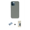 MARSİLYAN™- iPhone 12 Pro Max Kılıf Zirve Modern Özel Seri - Siyah 6D Mat Seramik Hayalet Nano Ekran Koruyucu + Shine Kamera Lens Koruma Cam - MI