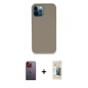 MARSİLYAN™- iPhone 12 Pro Max Kılıf Zirve Modern Özel Seri - Siyah 6D Mat Seramik Hayalet Nano Ekran Koruyucu + Neon Fosforlu Kamera Lens - TU