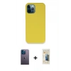 MARSİLYAN™- iPhone 12 Pro Max Kılıf Zirve Modern Özel Seri - Siyah 6D Mat Seramik Hayalet Nano Ekran Koruyucu + Neon Fosforlu Kamera Lens - MI