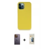 MARSİLYAN™- iPhone 12 Pro Max Kılıf Zirve Modern Özel Seri - Siyah 6D Mat Seramik Hayalet Nano Ekran Koruyucu + Neon Fosforlu Kamera Lens - SI