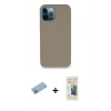 MARSİLYAN™- iPhone 12 Pro Max Kılıf Zirve Modern Özel Seri - Siyah 6D Mat Seramik Hayalet Nano Ekran Koruyucu + Shine Kamera Lens Koruma Cam - MI