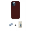 MARSİLYAN™- iPhone 12 Pro Max Kılıf Zirve Modern Özel Seri - Siyah 6D Mat Seramik Hayalet Nano Ekran Koruyucu + Shine Kamera Lens Koruma Cam - MI