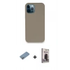 MARSİLYAN™- iPhone 12 Pro Max Kılıf Zirve Modern Özel Seri - Siyah Bilvis Hayalet Cam Ekran Koruyucu + Shine Kamera Lens Koruma Cam - GS