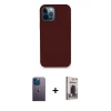 MARSİLYAN™- iPhone 12 Pro Max Kılıf Zirve Modern Özel Seri - Siyah Bilvis Hayalet Cam Ekran Koruyucu + Neon Fosforlu Kamera Lens - MI