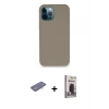 MARSİLYAN™- iPhone 12 Pro Max Kılıf Zirve Modern Özel Seri - Siyah Bilvis Hayalet Cam Ekran Koruyucu + Renkli Kamera Lens Koruma Cam - MI