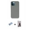 MARSİLYAN™- iPhone 12 Pro Max Kılıf Zirve Modern Özel Seri - Siyah Bilvis Hayalet Cam Ekran Koruyucu + Shine Kamera Lens Koruma Cam - MI
