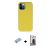 MARSİLYAN™- iPhone 12 Pro Max Kılıf Zirve Modern Özel Seri - Siyah Bilvis Hayalet Cam Ekran Koruyucu + Shine Kamera Lens Koruma Cam - MI