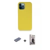 MARSİLYAN™- iPhone 12 Pro Max Kılıf Zirve Modern Özel Seri - Siyah Bilvis Hayalet Cam Ekran Koruyucu + Renkli Kamera Lens Koruma Cam - MI