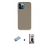 MARSİLYAN™- iPhone 12 Pro Max Kılıf Zirve Modern Özel Seri - Siyah Bilvis Hayalet Cam Ekran Koruyucu + Shine Kamera Lens Koruma Cam - MI