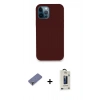MARSİLYAN™- iPhone 12 Pro Max Kılıf Zirve Modern Özel Seri - Siyah Bilvis Hayalet Cam Ekran Koruyucu + Metal Kamera Lens Koruma Cam - GD