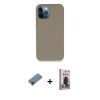 MARSİLYAN™- iPhone 12 Pro Max Kılıf Zirve Modern Özel Seri - Siyah Bilvis Hayalet Cam Ekran Koruyucu + Shine Kamera Lens Koruma Cam - SH