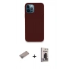 MARSİLYAN™- iPhone 12 Pro Max Kılıf Zirve Modern Özel Seri - Siyah Bilvis Hayalet Cam Ekran Koruyucu + Shine Kamera Lens Koruma Cam - SABE