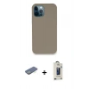 MARSİLYAN™- iPhone 12 Pro Max Kılıf Zirve Modern Özel Seri - Siyah Bilvis Hayalet Cam Ekran Koruyucu + Renkli Kamera Lens Koruma Cam - YL