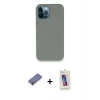 MARSİLYAN™- iPhone 12 Pro Max Kılıf Zirve Modern Özel Seri - Siyah Joko 5D Cam + Metal Kamera Lens Koruma Cam - GD