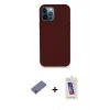 MARSİLYAN™- iPhone 12 Pro Max Kılıf Zirve Modern Özel Seri - Siyah Joko 5D Cam + Metal Kamera Lens Koruma Cam - GD