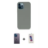 MARSİLYAN™- iPhone 12 Pro Max Kılıf Zirve Modern Özel Seri - Siyah Joko 5D Cam + Neon Fosforlu Kamera Lens - MI