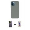 MARSİLYAN™- iPhone 12 Pro Max Kılıf Zirve Modern Özel Seri - Siyah Joko 5D Cam + Neon Fosforlu Kamera Lens - YL