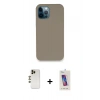 MARSİLYAN™- iPhone 12 Pro Max Kılıf Zirve Modern Özel Seri - Siyah Joko 5D Cam + Shine Kamera Lens - GD