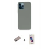 MARSİLYAN™- iPhone 12 Pro Max Kılıf Zirve Modern Özel Seri - Siyah Joko 5D Cam + Shine Kamera Lens Koruma Cam - SABE