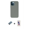 MARSİLYAN™- iPhone 12 Pro Max Kılıf Zirve Modern Özel Seri - Siyah Joko 5D Cam + Shine Kamera Lens Koruma Cam - SH