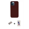 MARSİLYAN™- iPhone 12 Pro Max Kılıf Zirve Modern Özel Seri - Siyah Joko 5D Cam + Shine Kamera Lens Koruma Cam - SABE