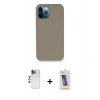 MARSİLYAN™- iPhone 12 Pro Max Kılıf Zirve Modern Özel Seri - Siyah Joko 5D Cam + Shine Kamera Lens - LT