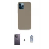 MARSİLYAN™- iPhone 12 Pro Max Kılıf Zirve Modern Özel Seri - Siyah Joko Magic 5D Cam + Neon Fosforlu Kamera Lens - BZ