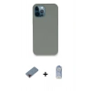 MARSİLYAN™- iPhone 12 Pro Max Kılıf Zirve Modern Özel Seri - Siyah Joko Magic 5D Cam + Metal Kamera Lens Koruma Cam - KI