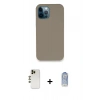 MARSİLYAN™- iPhone 12 Pro Max Kılıf Zirve Modern Özel Seri - Siyah Joko Magic 5D Cam + Shine Kamera Lens - GD