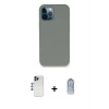 MARSİLYAN™- iPhone 12 Pro Max Kılıf Zirve Modern Özel Seri - Siyah Joko Magic 5D Cam + Shine Kamera Lens - LT