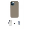 MARSİLYAN™- iPhone 12 Pro Max Kılıf Zirve Modern Özel Seri - Siyah Joko Magic 5D Cam + Shine Kamera Lens - LT