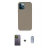 MARSİLYAN™- iPhone 12 Pro Max Kılıf Zirve Modern Özel Seri - Siyah Joko Magic 5D Cam + Yeşil Neon Fosforlu Kamera Lens
