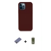 MARSİLYAN™- iPhone 12 Pro Max Kılıf Zirve Modern Özel Seri - Siyah Joko Magic 5D Hayalet Cam + Gold Metal Kamera Lens Koruma Cam