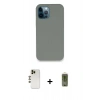 MARSİLYAN™- iPhone 12 Pro Max Kılıf Zirve Modern Özel Seri - Siyah Joko Magic 5D Hayalet Cam + Shine Kamera Lens - GD