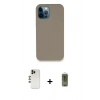 MARSİLYAN™- iPhone 12 Pro Max Kılıf Zirve Modern Özel Seri - Siyah Joko Magic 5D Hayalet Cam + Shine Kamera Lens - GD