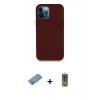 MARSİLYAN™- iPhone 12 Pro Max Kılıf Zirve Modern Özel Seri - Siyah Joko Magic 5D Hayalet Cam + Gümüş Shine Kamera Lens Koruma Cam