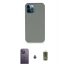 MARSİLYAN™- iPhone 12 Pro Max Kılıf Zirve Modern Özel Seri - Siyah Joko Magic 5D Hayalet Cam + Neon Fosforlu Kamera Lens - BZ
