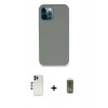 MARSİLYAN™- iPhone 12 Pro Max Kılıf Zirve Modern Özel Seri - Siyah Joko Magic 5D Hayalet Cam + Shine Kamera Lens - LT