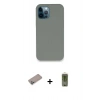 MARSİLYAN™- iPhone 12 Pro Max Kılıf Zirve Modern Özel Seri - Siyah Joko Magic 5D Hayalet Cam + Shine Kamera Lens Koruma Cam - SABE