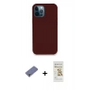 MARSİLYAN™- iPhone 12 Pro Max Kılıf Zirve Modern Özel Seri - Siyah Mat Seramik Nano Ekran Koruyucu + Metal Kamera Lens Koruma Cam - GD