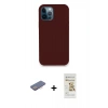 MARSİLYAN™- iPhone 12 Pro Max Kılıf Zirve Modern Özel Seri - Siyah Mat Seramik Nano Ekran Koruyucu + Renkli Kamera Lens Koruma Cam - PE