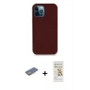MARSİLYAN™- iPhone 12 Pro Max Kılıf Zirve Modern Özel Seri - Siyah Mat Seramik Nano Ekran Koruyucu + Sarı Renkli Kamera Lens Koruma Cam
