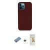 MARSİLYAN™- iPhone 12 Pro Max Kılıf Zirve Modern Özel Seri - Siyah Mat Seramik Nano Ekran Koruyucu + Shine Kamera Lens Koruma Cam - PE